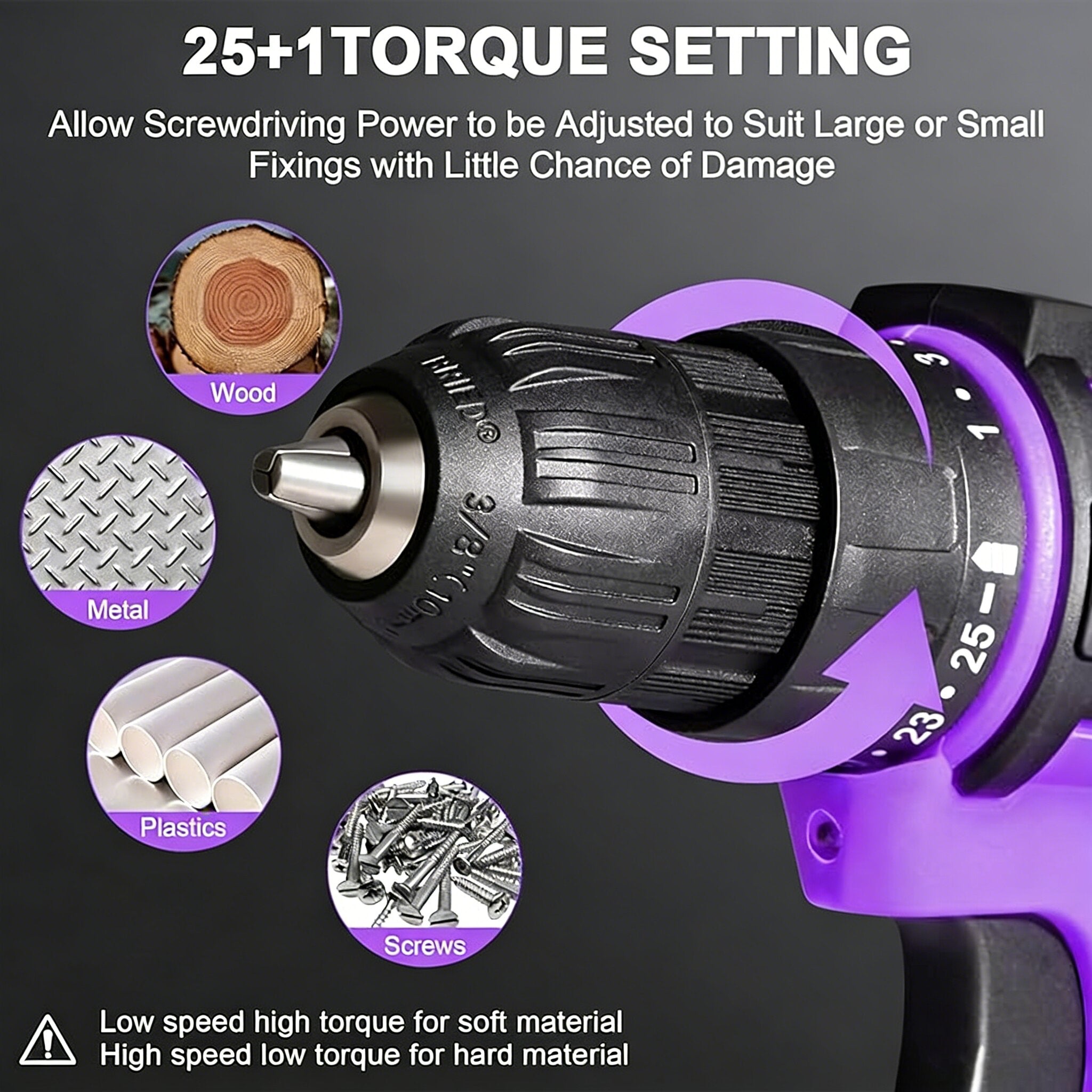 20V Cordless Drill With Two Speed And 25 Plus 1 Torque