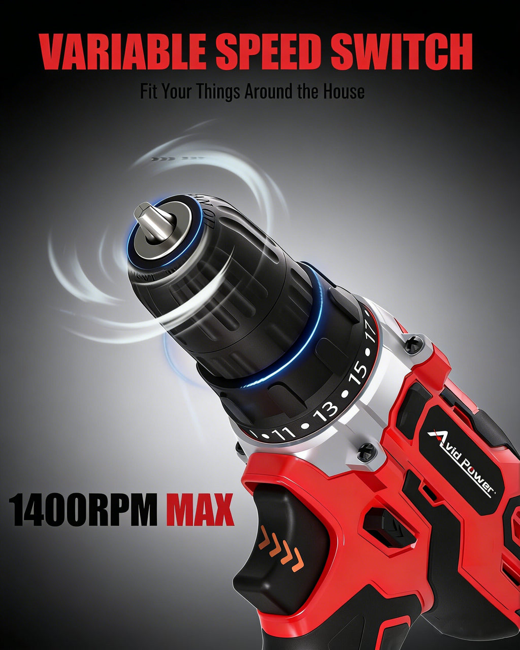 20V Cordless Drill Set Lightweight With Accessories 1400RPM