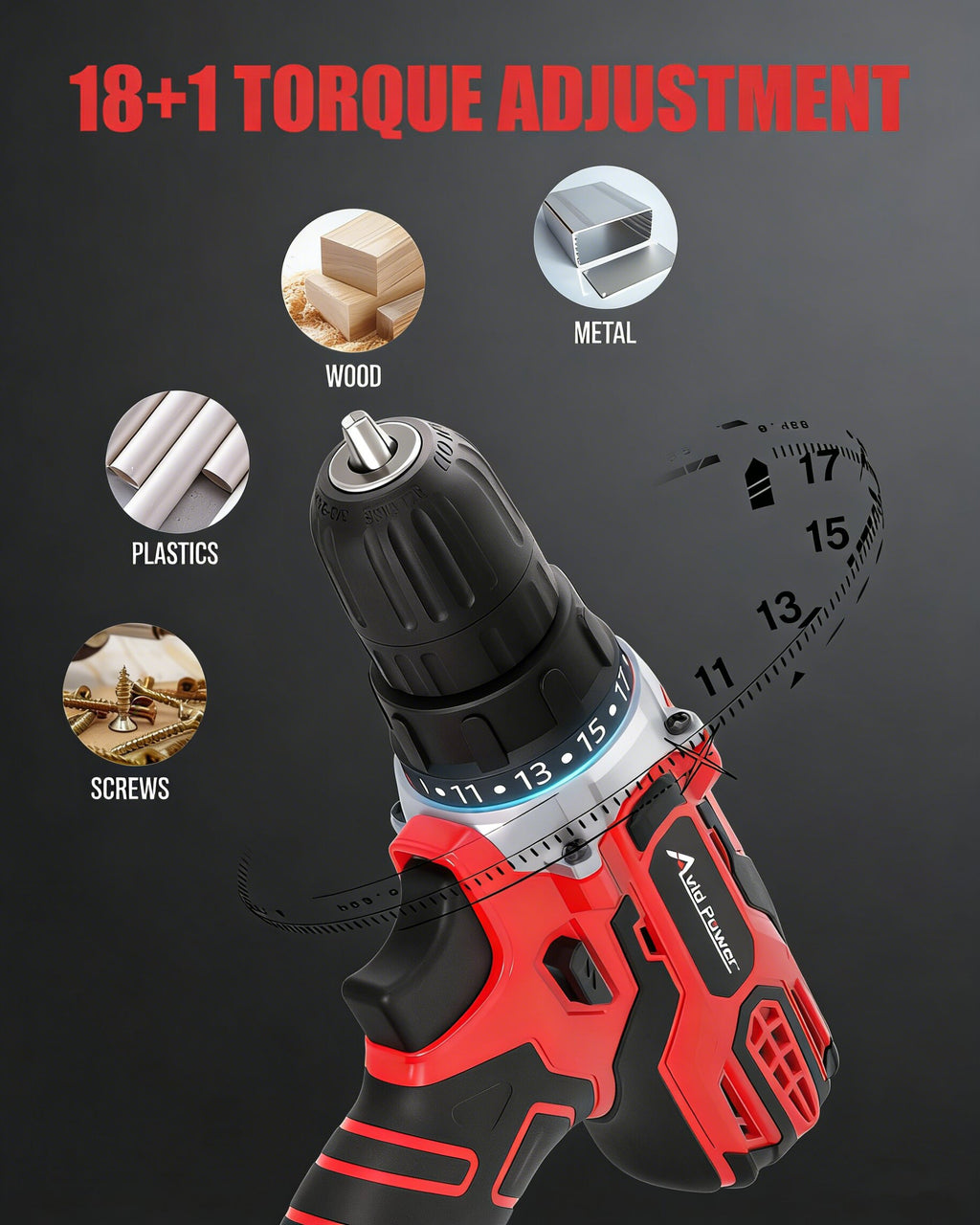20V Cordless Drill Set Lightweight With Accessories 1400RPM