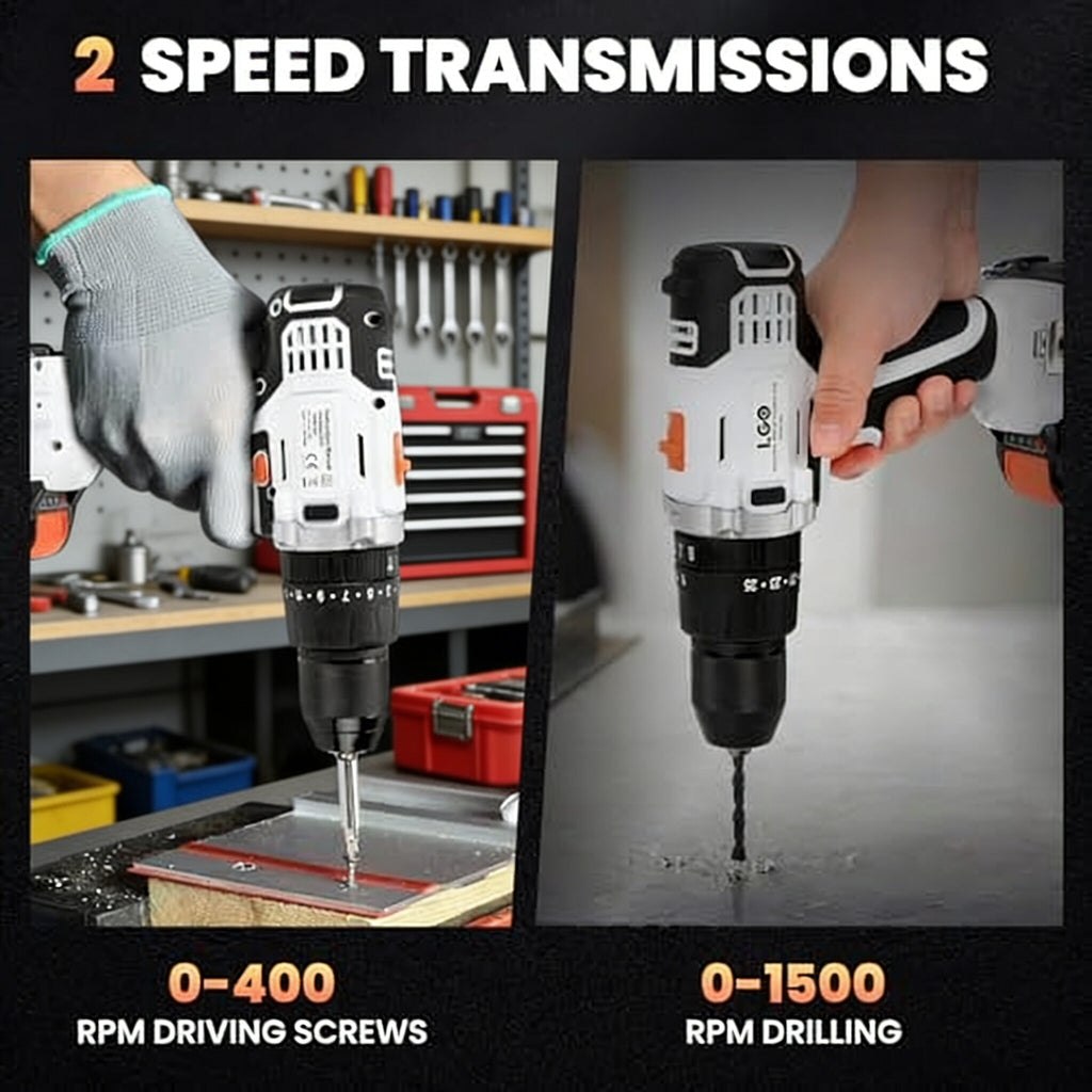 20V Cordless Impact Drill With Variable Speed And Battery