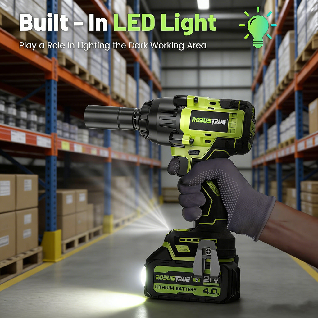21V Cordless Impact Wrench 1000Nm With Two Batteries