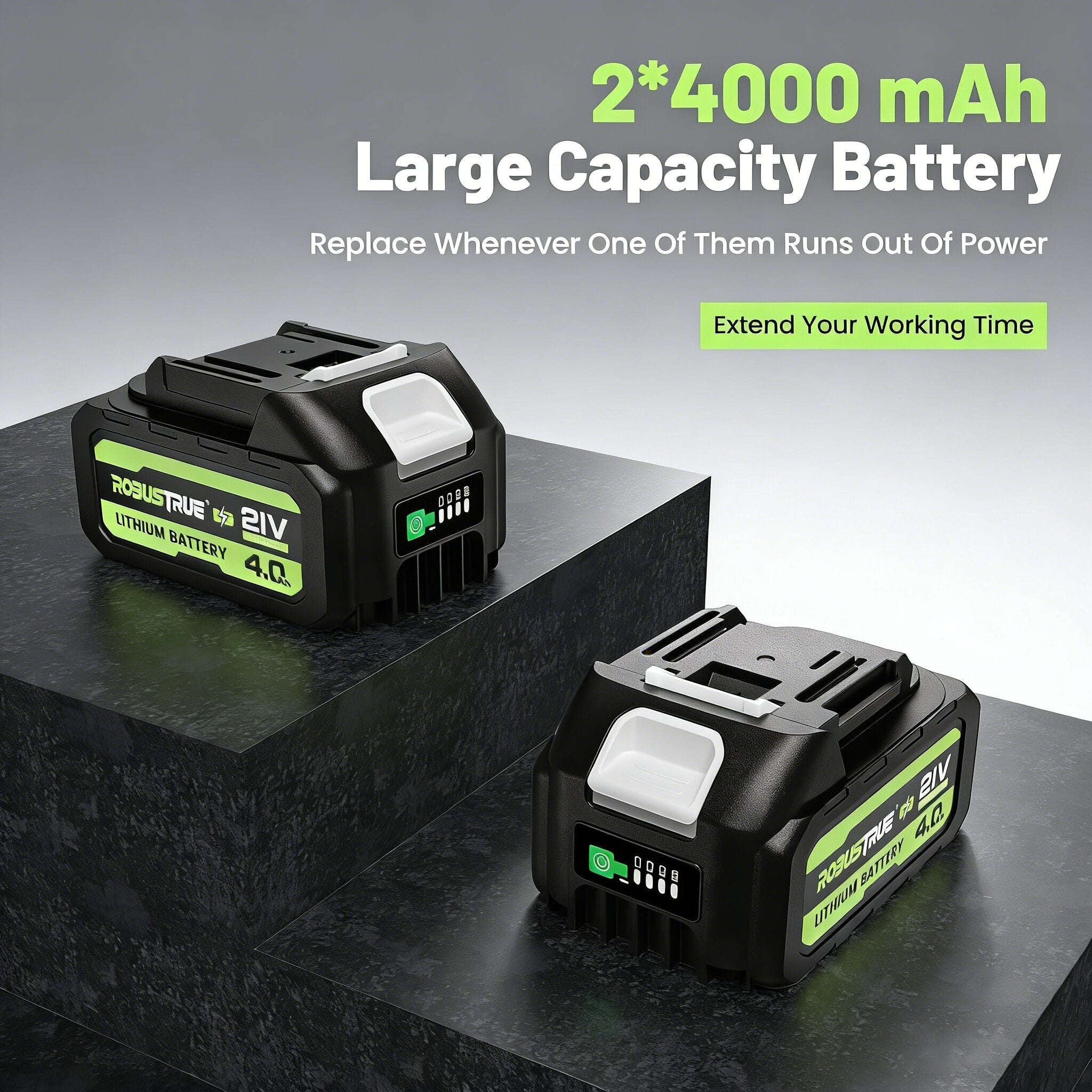 21V Cordless Impact Wrench 1000Nm With Two Batteries