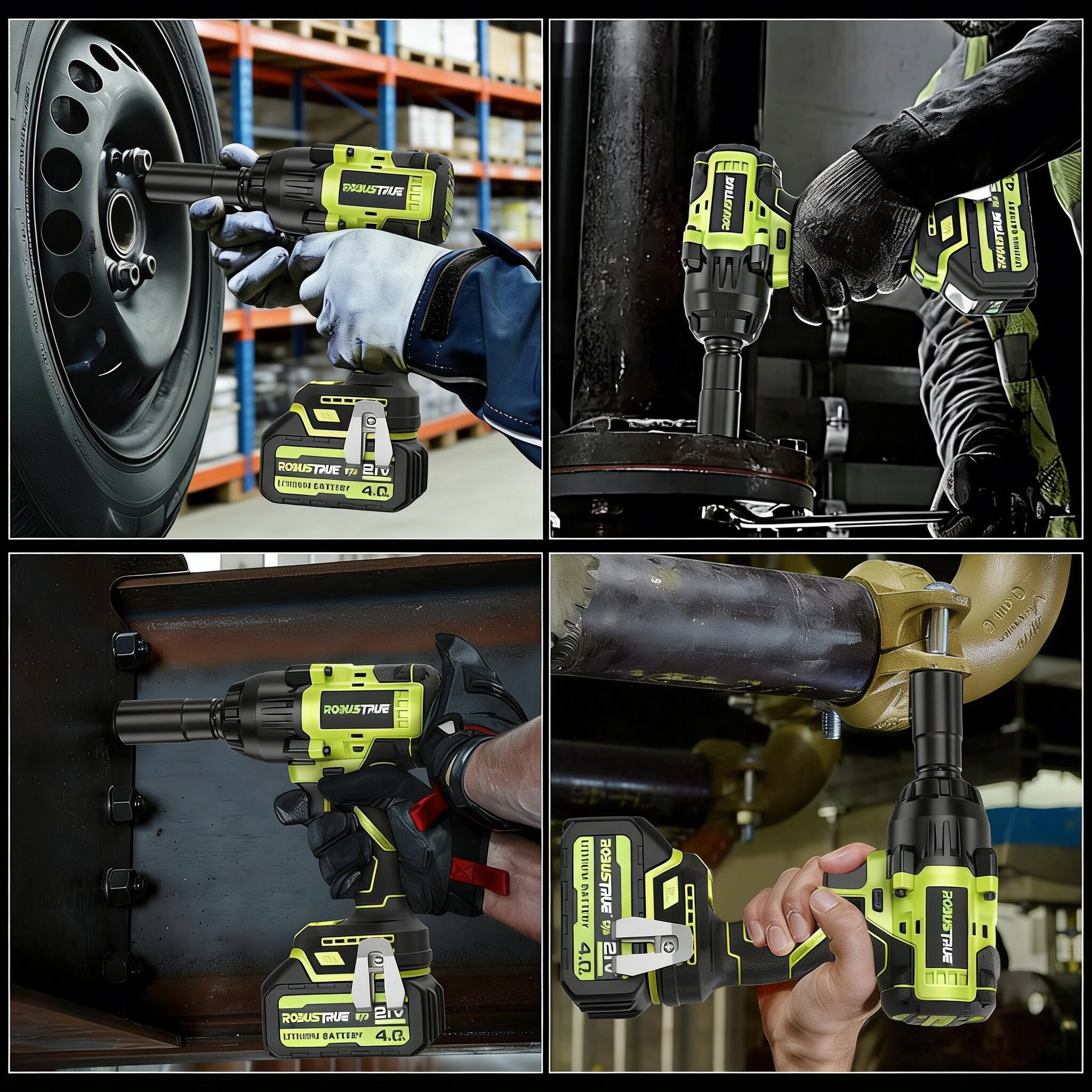 21V Cordless Impact Wrench 1000Nm With Two Batteries