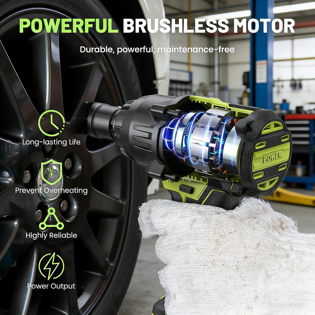 21V Cordless Impact Wrench 1000Nm With Two Batteries